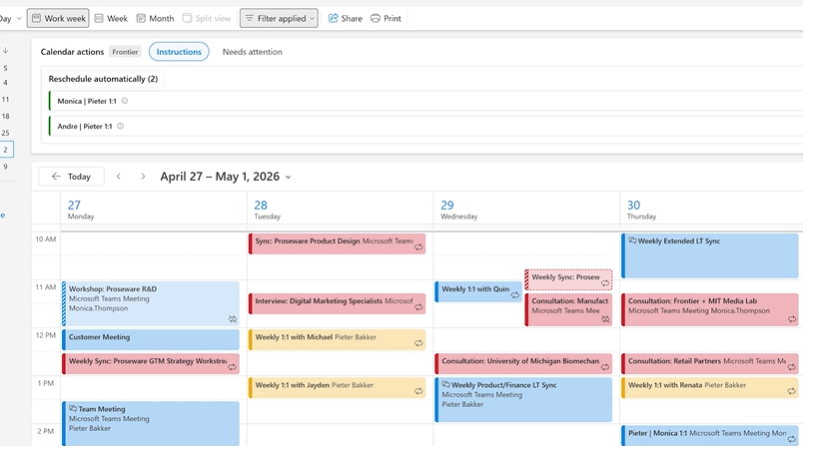 Proactively monitor and manage your schedule 