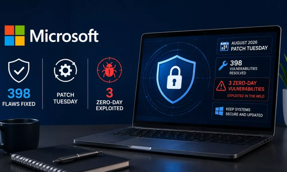 Microsoft August 2026 Patch Tuesday Fixes 398 Flaws, Exploited WinSock Zero-Day